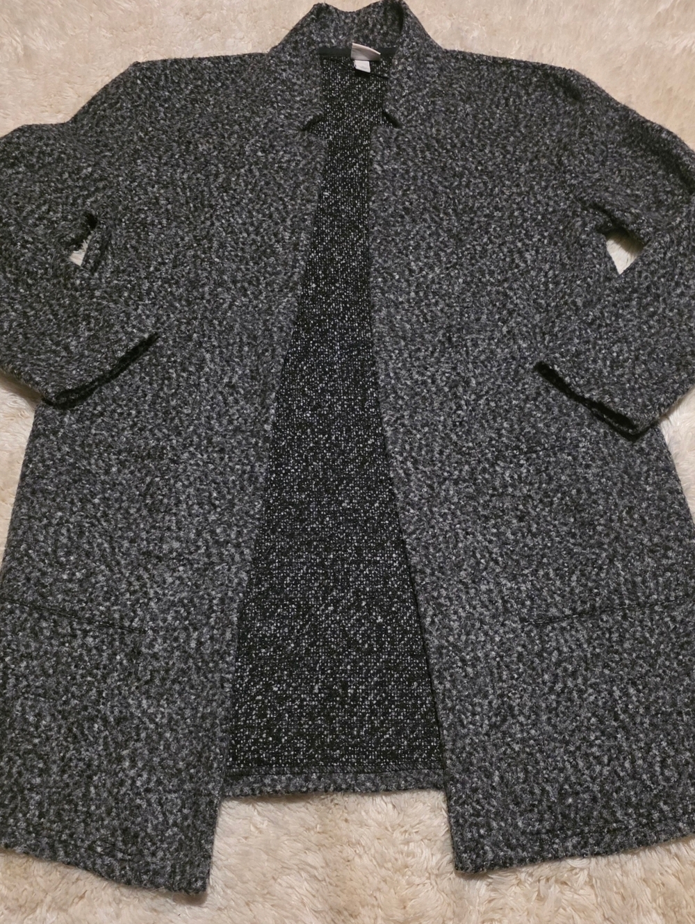 A New Day Womens Charcoal Gray Textured Cardigan Sweater Sz. M
